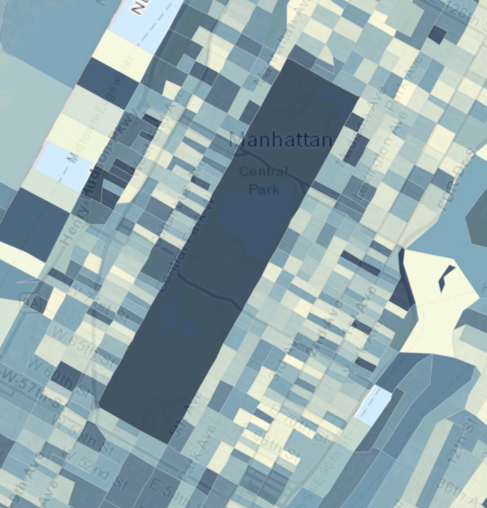 Manhattan heat map of Natural Beauty