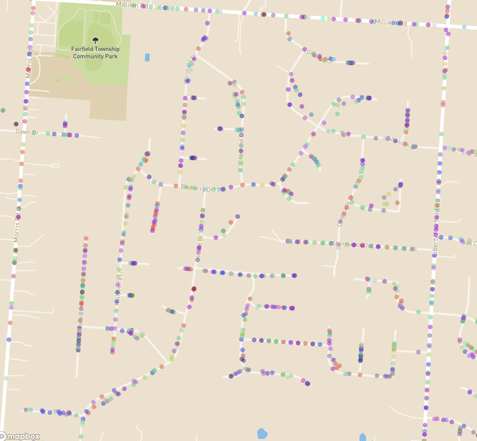 Map showing segments at the household level